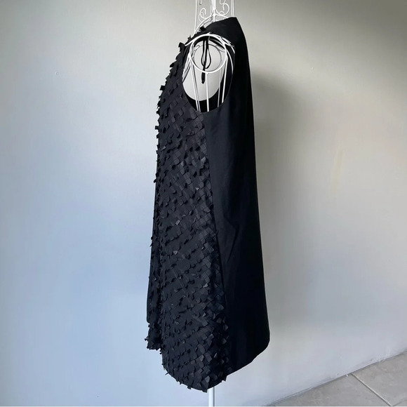 NWT COS Textured Applique Dress v neck wool blend sleeveless pocket black size 2 - Picture 9 of 15